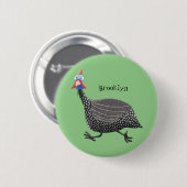 Funny Guineafowl cartoon Ronde Button 5,7 Cm (Voorkant /achterkant)