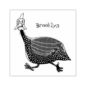 Funny Guineafowl cartoon Rubberstempel (Afrduk)