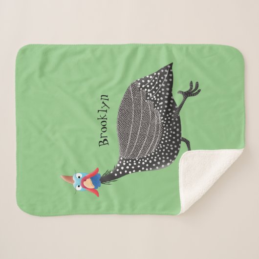 Funny Guineafowl cartoon Sherpa Deken (Voorkant (horizontaal))
