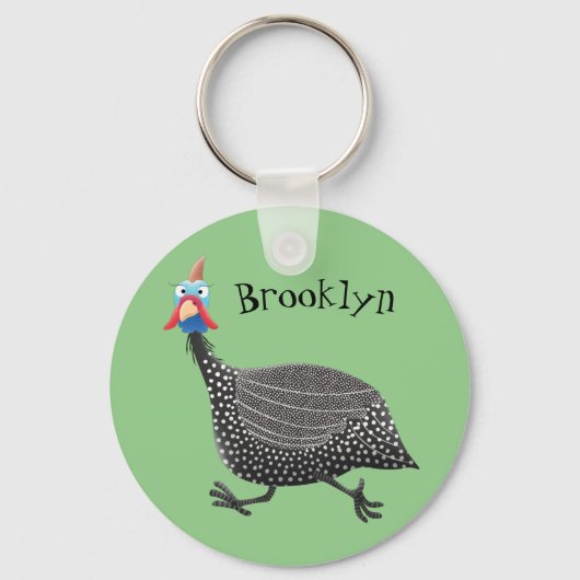 Funny Guineafowl cartoon Sleutelhanger (Voorkant)