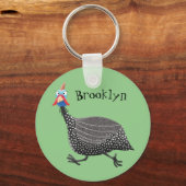 Funny Guineafowl cartoon Sleutelhanger (Voorkant)