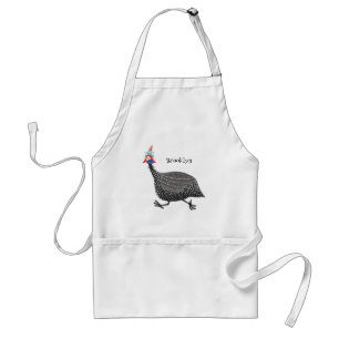 Funny Guineafowl cartoon Standaard Schort