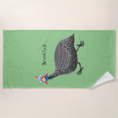 Funny Guineafowl cartoon Strandlaken (Voorkant)