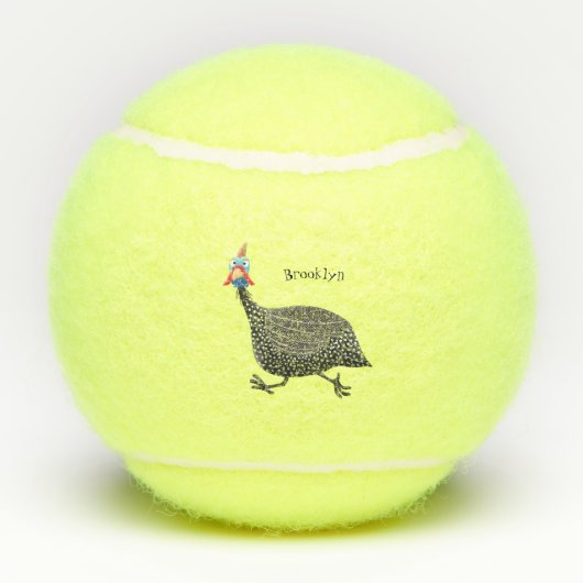 Funny Guineafowl cartoon Tennisballen (Achterkant)