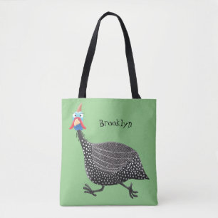 Funny Guineafowl cartoon Tote Bag