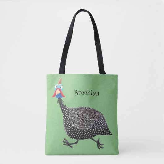 Funny Guineafowl cartoon Tote Bag (Voorkant)