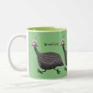 Funny Guineafowl cartoon Tweekleurige Koffiemok