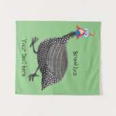 Funny Guineafowl cartoon Wandkleed (Voorkant (horizontaal))