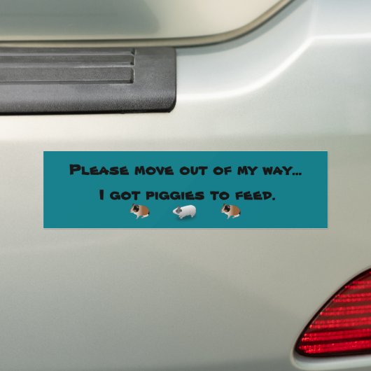Funny Guinee Pig Bumpersticker (Op auto)