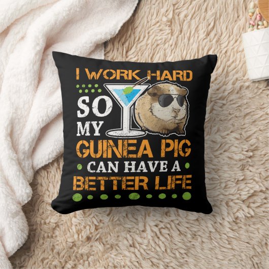 Funny Guinee Pig I werkt hard Better Life Kussen (Deken)