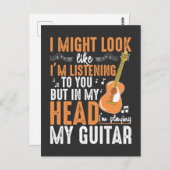 Funny Guitar Addicated Musician Guitarist Player Briefkaart (Voorkant / Achterkant)