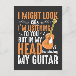 Funny Guitar Addicated Musician Guitarist Player Briefkaart