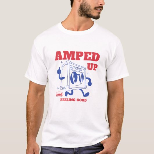Funny Guitar Amp - Retro Guitaristen Appar T-shirt (Voorkant)