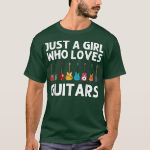 Funny Guitar Art Girls Kinder Guitar Player Music T-shirt