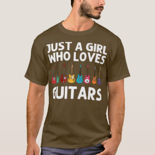 Funny Guitar Art Girls Kinder Guitar Player Music T-shirt
