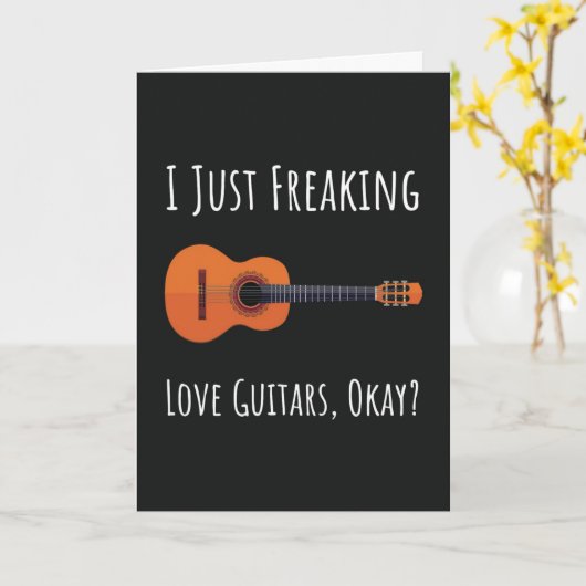 Funny Guitar Lover Cards Guitarist Music Player Kaart (Gele Bloem)