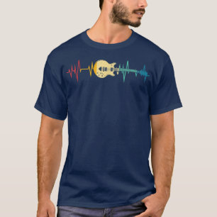 Funny Guitar Mannen Women Concert Costume Heartbea T-shirt