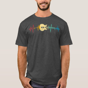 Funny Guitar Mannen Women Concert Costume Heartbea T-shirt