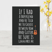 Funny Guitar Player Cards For Women Guitarist Girl Kaart (Gele Bloem)