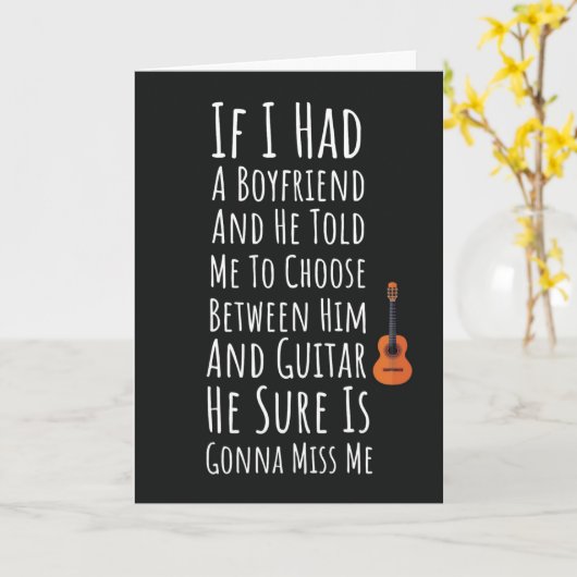 Funny Guitar Player Cards For Women Guitarist Girl Kaart (Gele Bloem)