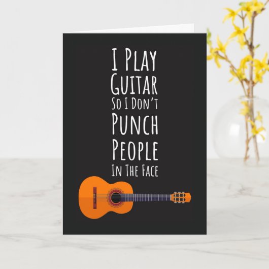 Funny Guitar Player Cards Guitarist Musician Music Kaart (Gele Bloem)