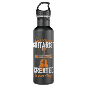 Funny Guitar Player Guitarist I Crucifix Christeli Waterfles