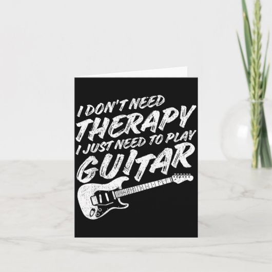 Funny Guitar Player I Just Need To Play Guitar Vin Kaart (Voorkant)