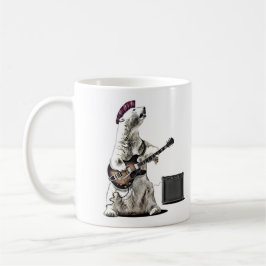 Funny Guitar Player Punk Bear Rock and Roll Mug Koffiemok
