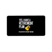Funny Guitar Player Retirement Gift Etiket (Voorkant)