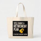 Funny Guitar Player Retirement Gift Grote Tote Bag (Voorkant)