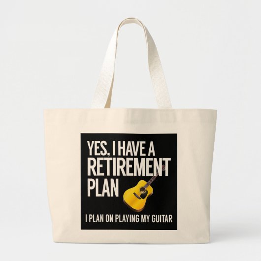 Funny Guitar Player Retirement Gift Grote Tote Bag (Voorkant)