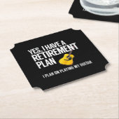 Funny Guitar Player Retirement Gift Kartonnen Onderzetters (Gekanteld)