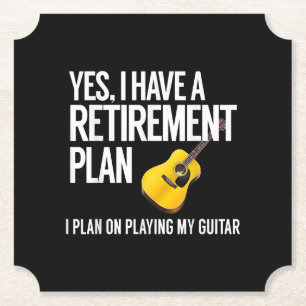 Funny Guitar Player Retirement Gift Kartonnen Onderzetters