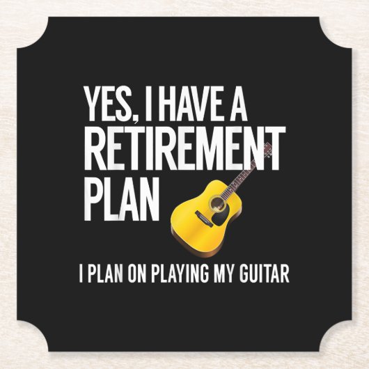 Funny Guitar Player Retirement Gift Kartonnen Onderzetters (Voorkant)