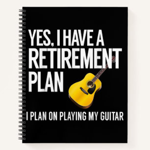 Funny Guitar Player Retirement Gift Notitieboek