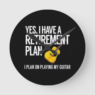 Funny Guitar Player Retirement Gift Ronde Klok