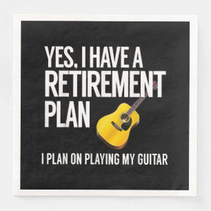 Funny Guitar Player Retirement Gift Servet
