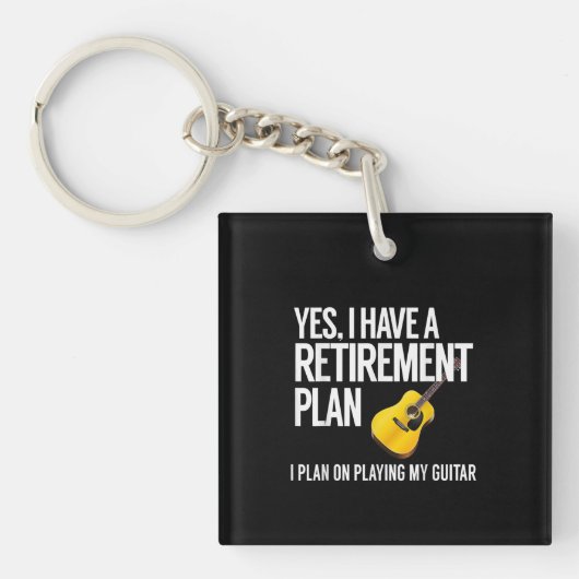 Funny Guitar Player Retirement Gift Sleutelhanger (voorkant)