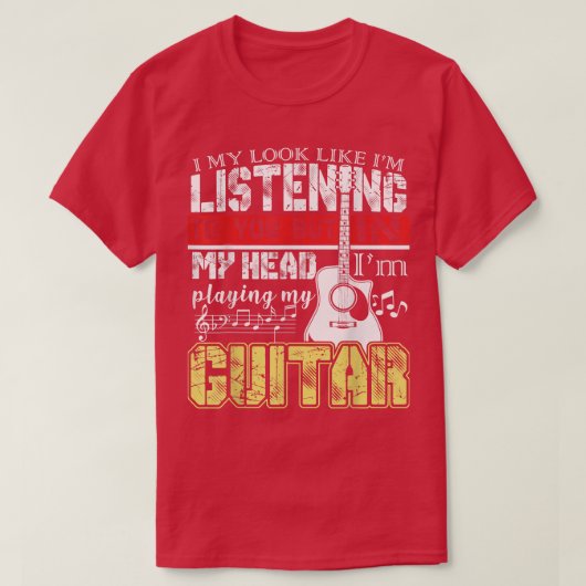 Funny Guitar PlayerIn mijn hoofd speel ik mijn git T-shirt (Design voorkant)