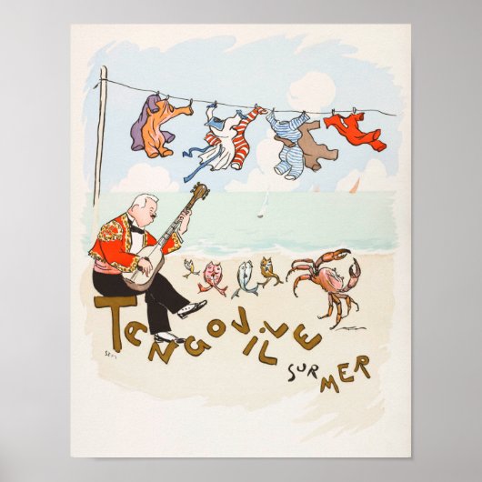 Funny  Guitar Print Dansk Crab Music (Voorkant)