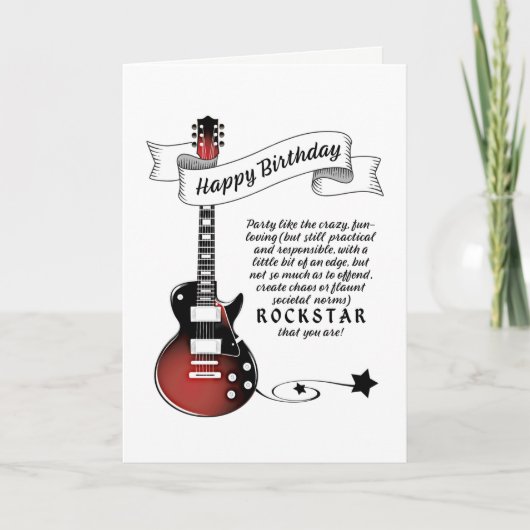 Funny Guitar Rockstar Guitarist Rocker Birthday Ca Kaart (Voorkant)
