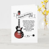 Funny Guitar Rockstar Guitarist Rocker Birthday Ca Kaart (Gele Bloem)