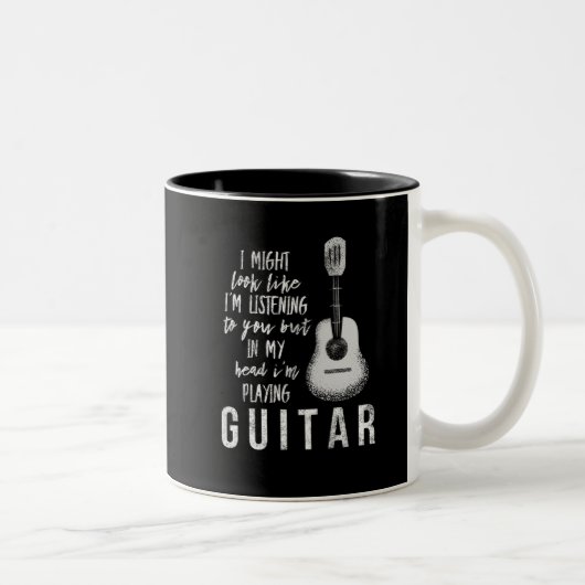 Funny guitar-speler tweekleurige koffiemok (Rechts)