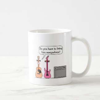 Funny Guitar Third Wheel Cartoon Scene Koffiemok
