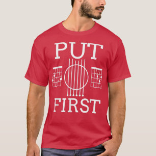 Funny Guitar zette God Eerste  Muziek T-shirt