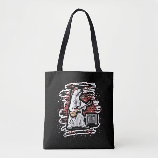 Funny Guitarist Beer Spelen Guitar Punk Rock Tote Bag (Voorkant)
