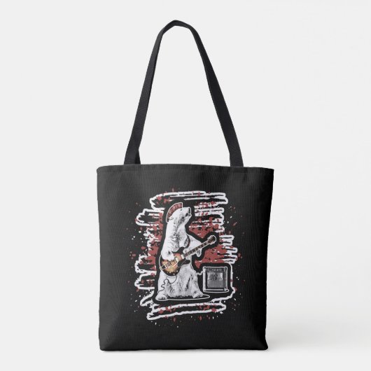 Funny Guitarist Beer Spelen Guitar Punk Rock Tote Bag (Achterkant)