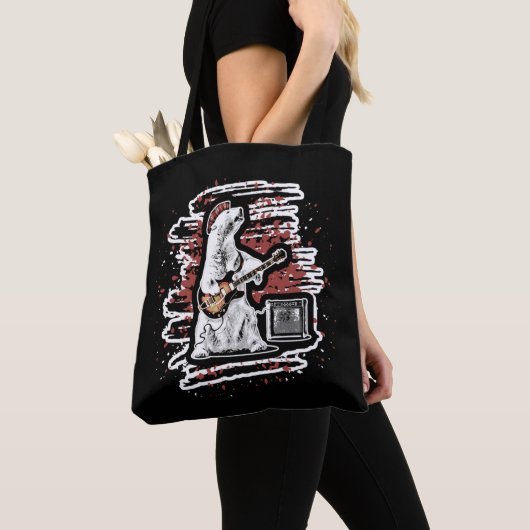Funny Guitarist Beer Spelen Guitar Punk Rock Tote Bag (Dichtbij)