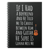 Funny Guitarist Gifts For Women Girl Music Lover Notitieboek (Voorkant)