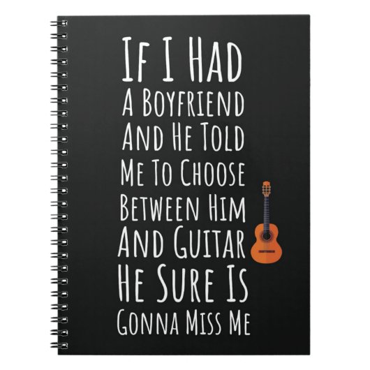 Funny Guitarist Gifts For Women Girl Music Lover Notitieboek (Voorkant)